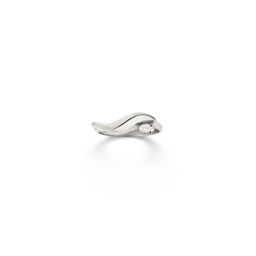 Paola Grande Gioielli FLAME Anello 'Flame' in oro bianco con diamante