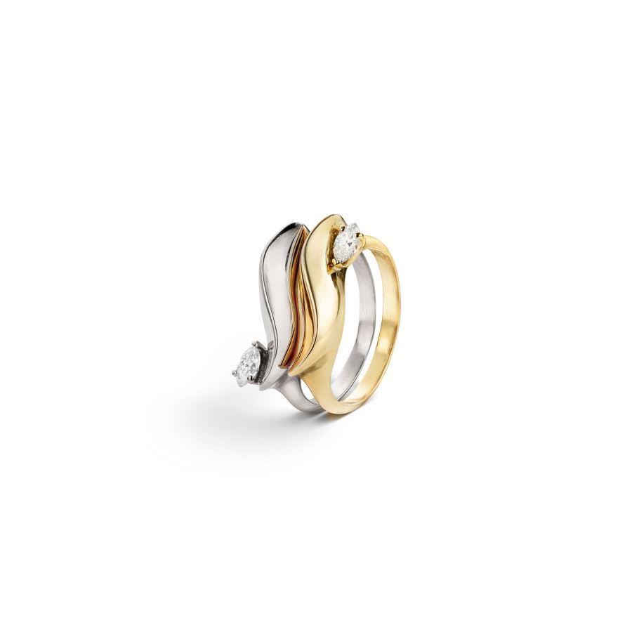 Paola Grande Gioielli FLAME Anello 'Flame' in oro bianco con diamante Italy