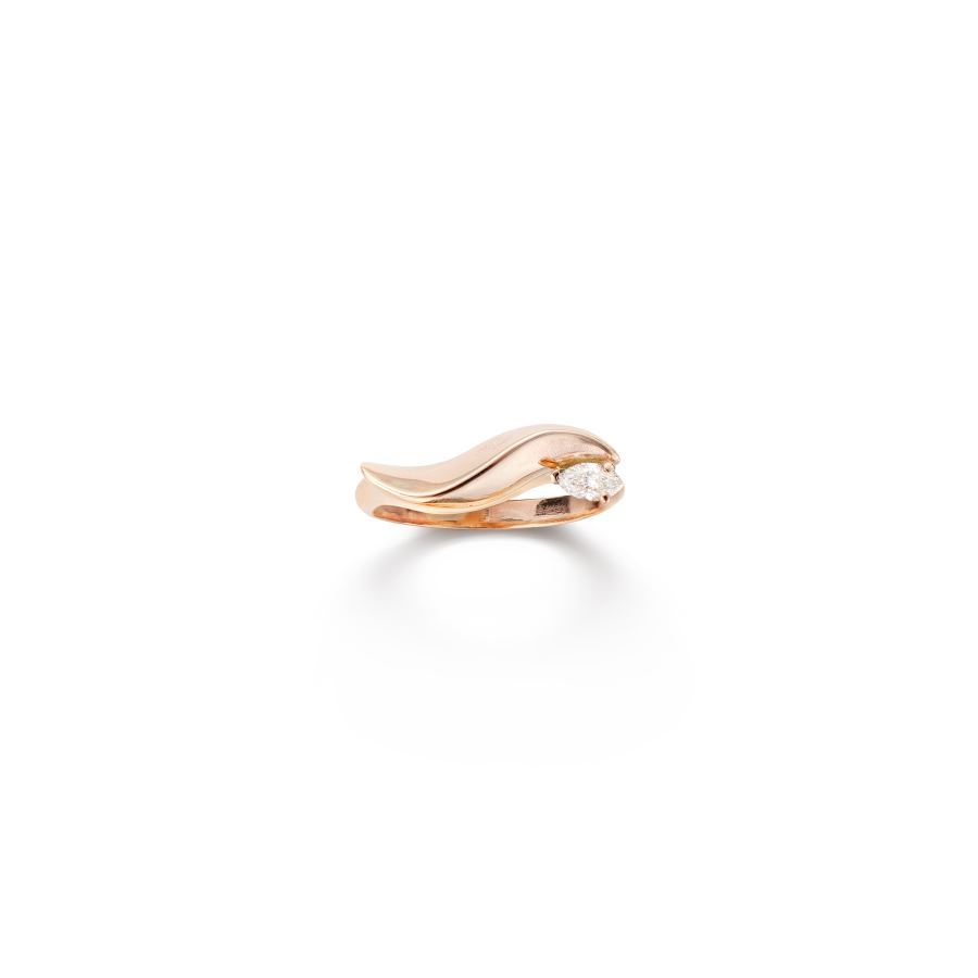 Paola Grande Gioielli FLAME Anello 'Flame' in oro rosa con diamante