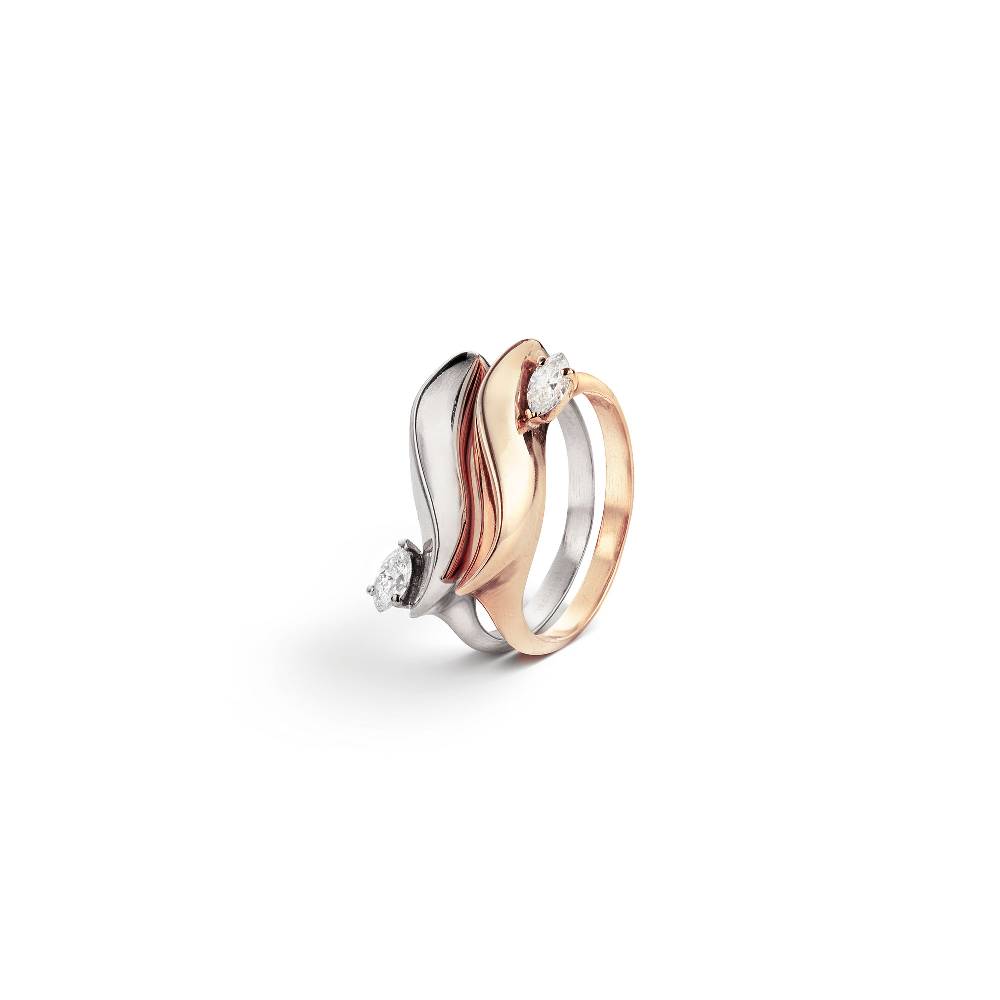 Paola Grande Gioielli FLAME Anello 'Flame' in oro rosa con diamante Italia