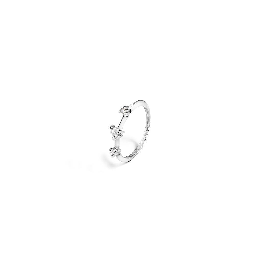 Paola Grande Gioielli BALANCE Anello 'Balance' oro bianco con goccia