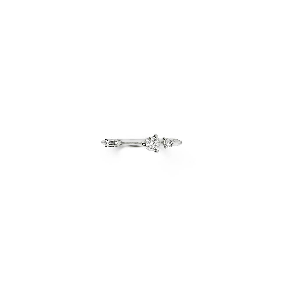 Paola Grande Gioielli BALANCE Anello 'Balanace' in oro bianco con baguette