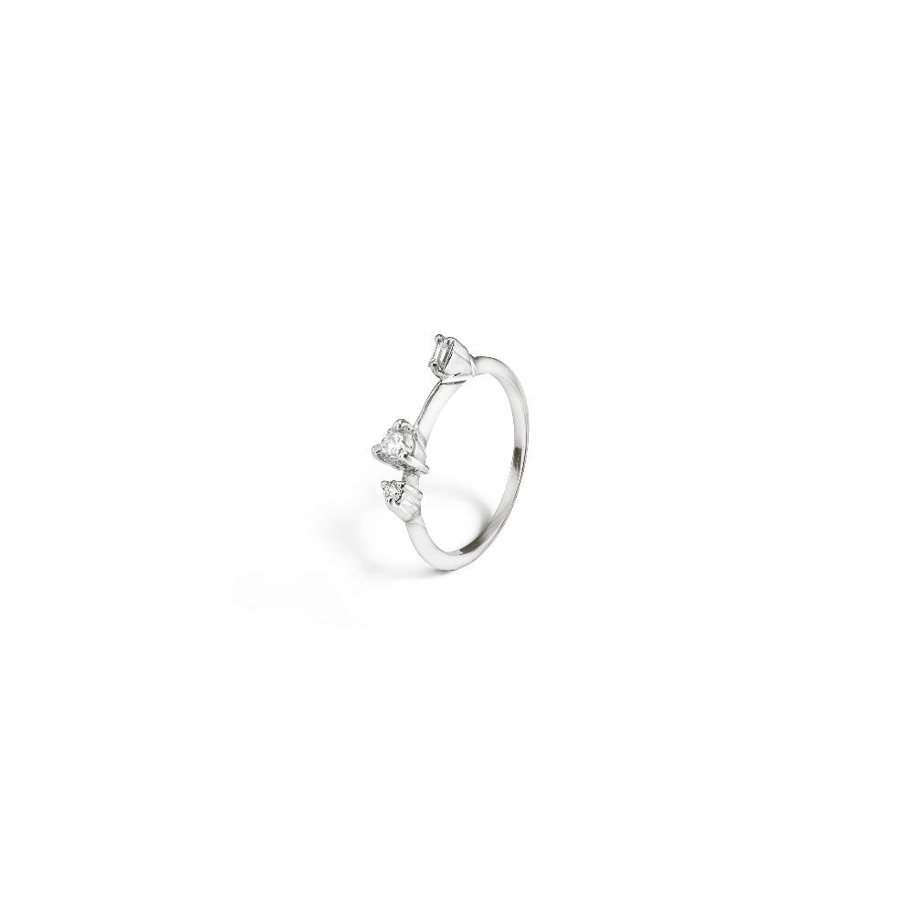 Paola Grande Gioielli BALANCE Anello 'Balanace' in oro bianco con baguette Negozi Online