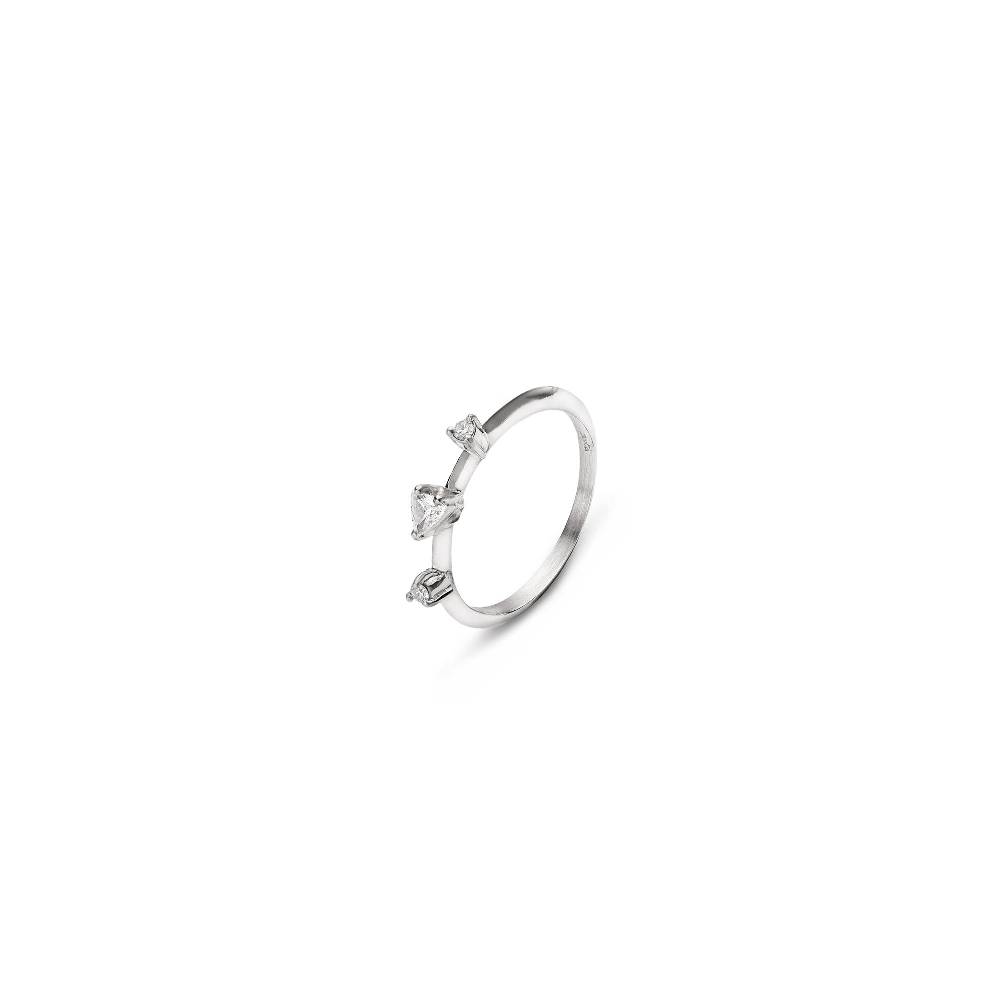 Paola Grande Gioielli BALANCE Anello 'Balance' in oro bianco con triangolo
