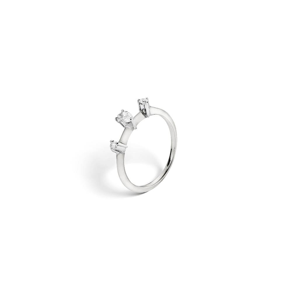 Paola Grande Gioielli BALANCE Anello 'Balance' oro bianco con goccia Shopping Online