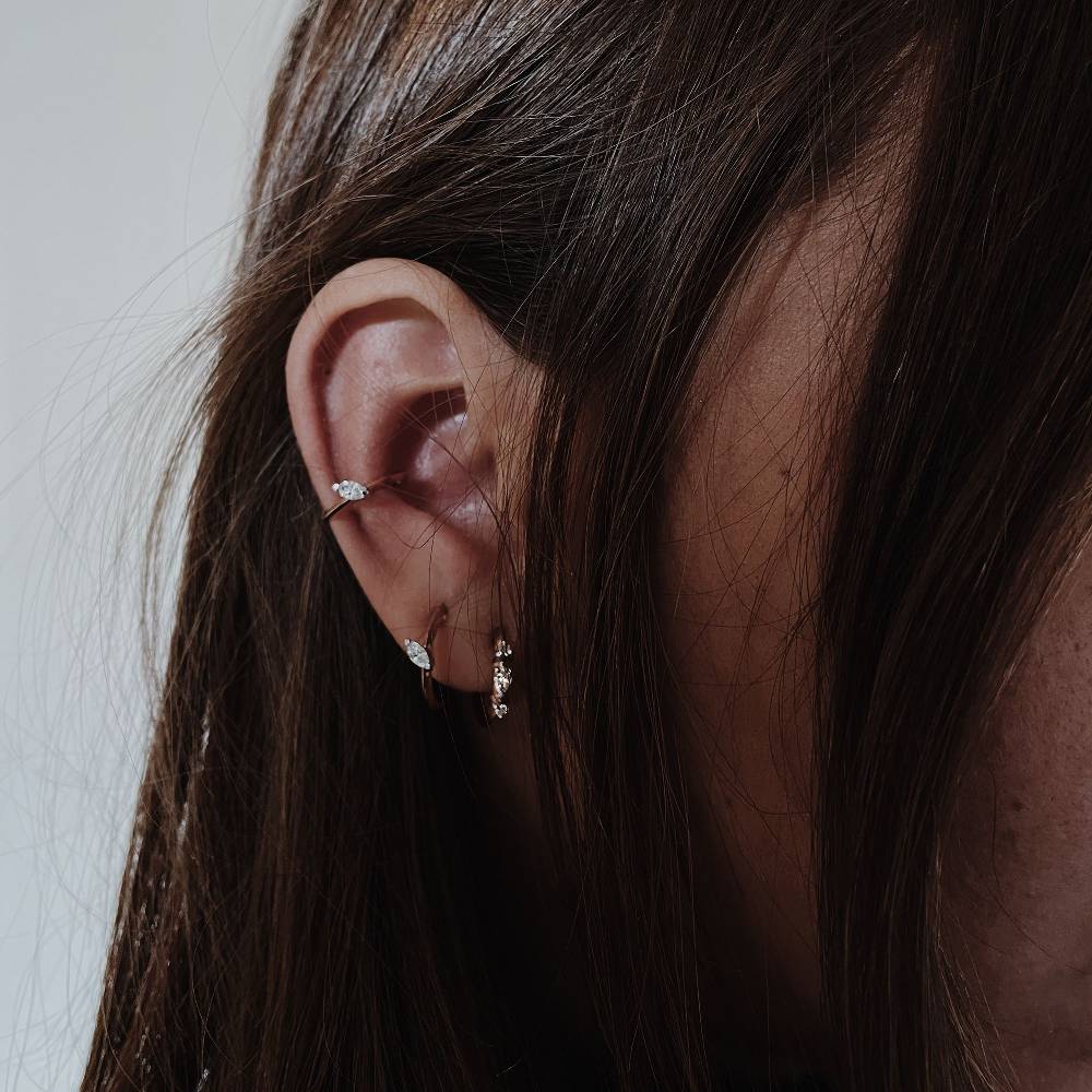 Paola Grande Gioielli BALANCE Ear cuff 'Balance' in oro rosa con diamante taglio marquise Qualità Garantita