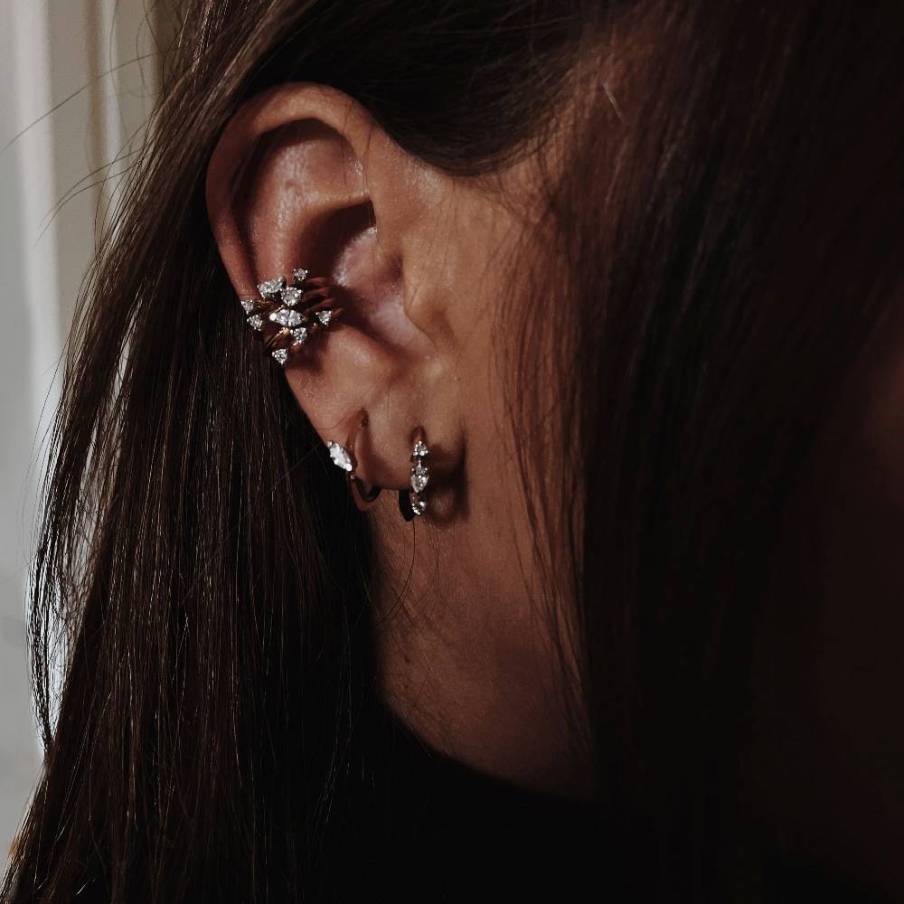 Paola Grande Gioielli BALANCE Ear cuff 'Balance' oro rosa con diamante taglio goccia Negozi Online