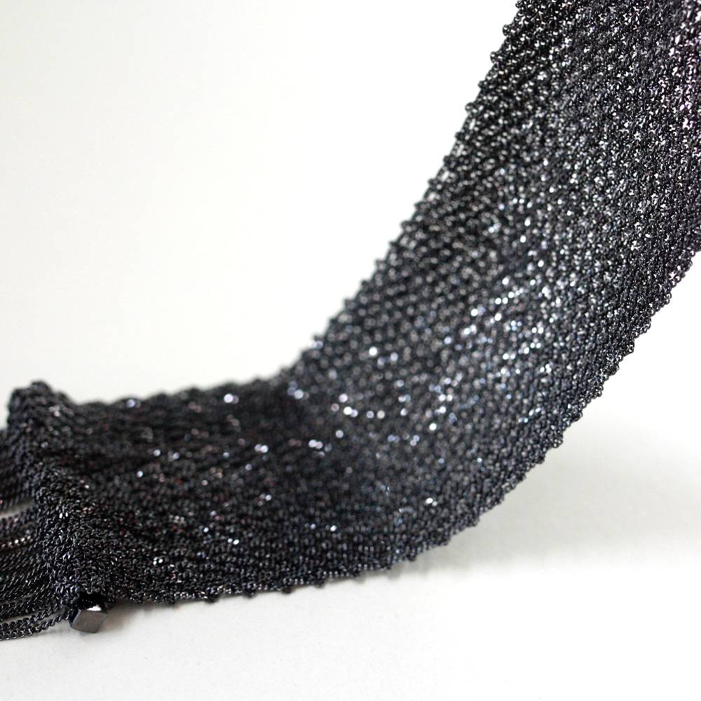 Paola Grande Gioielli SCIARPE Bracciale in maglia d'argento con frange Presa