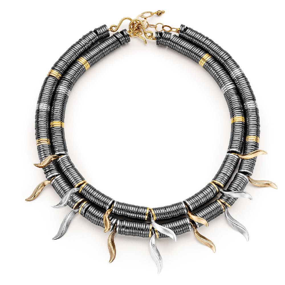 Paola Grande Gioielli FLAME Collana girocollo con dischi in ematite 2025