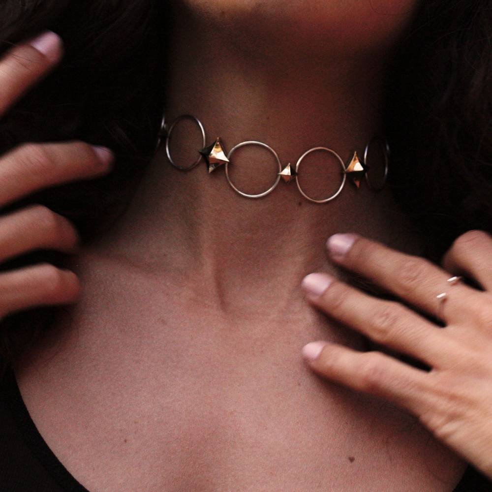 Paola Grande Gioielli SOLIS Choker 'Solis' cerchi e rombi Qualità Garantita