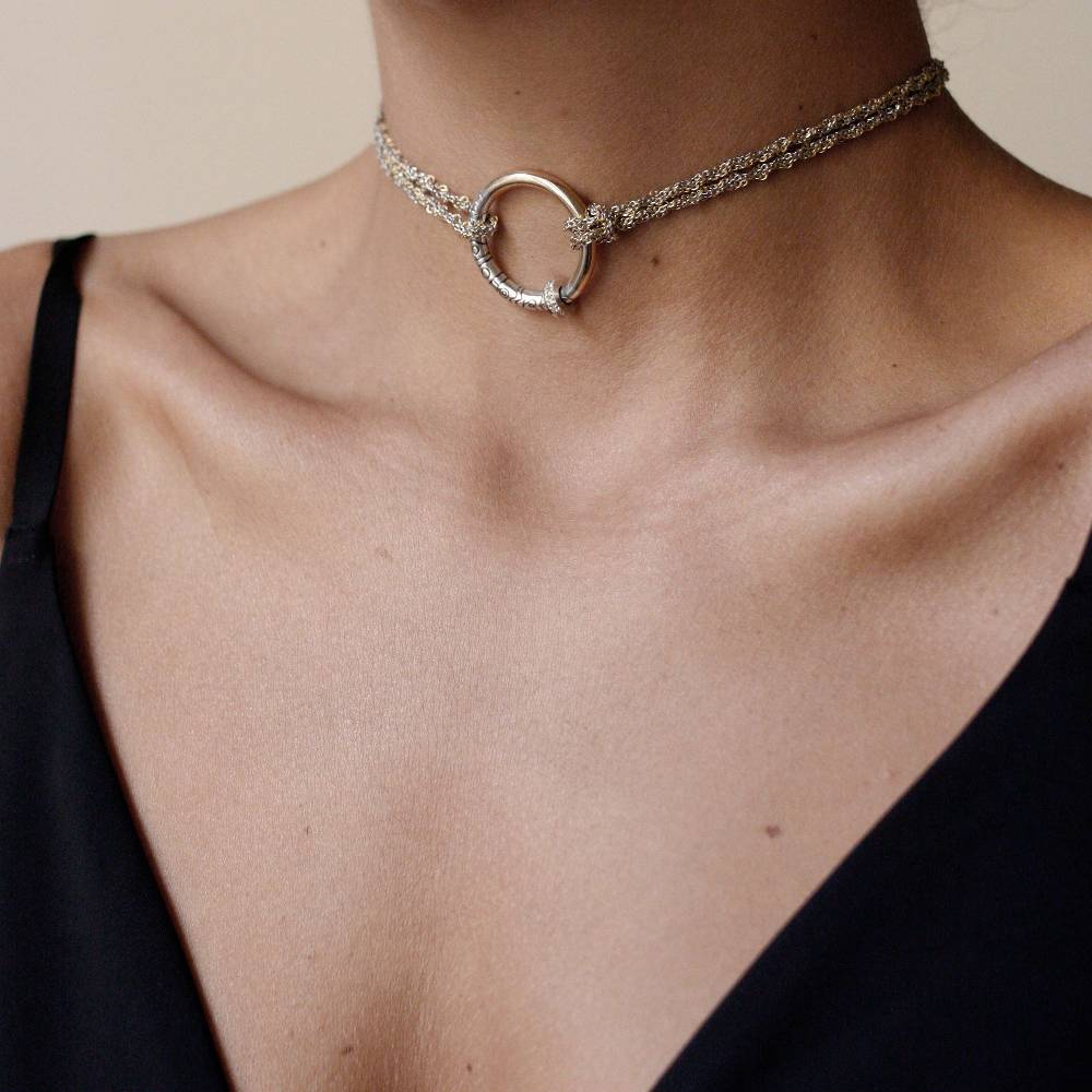 Paola Grande Gioielli NEON Collana|Choker 'Neon' bicolore con pavé Shopping Online