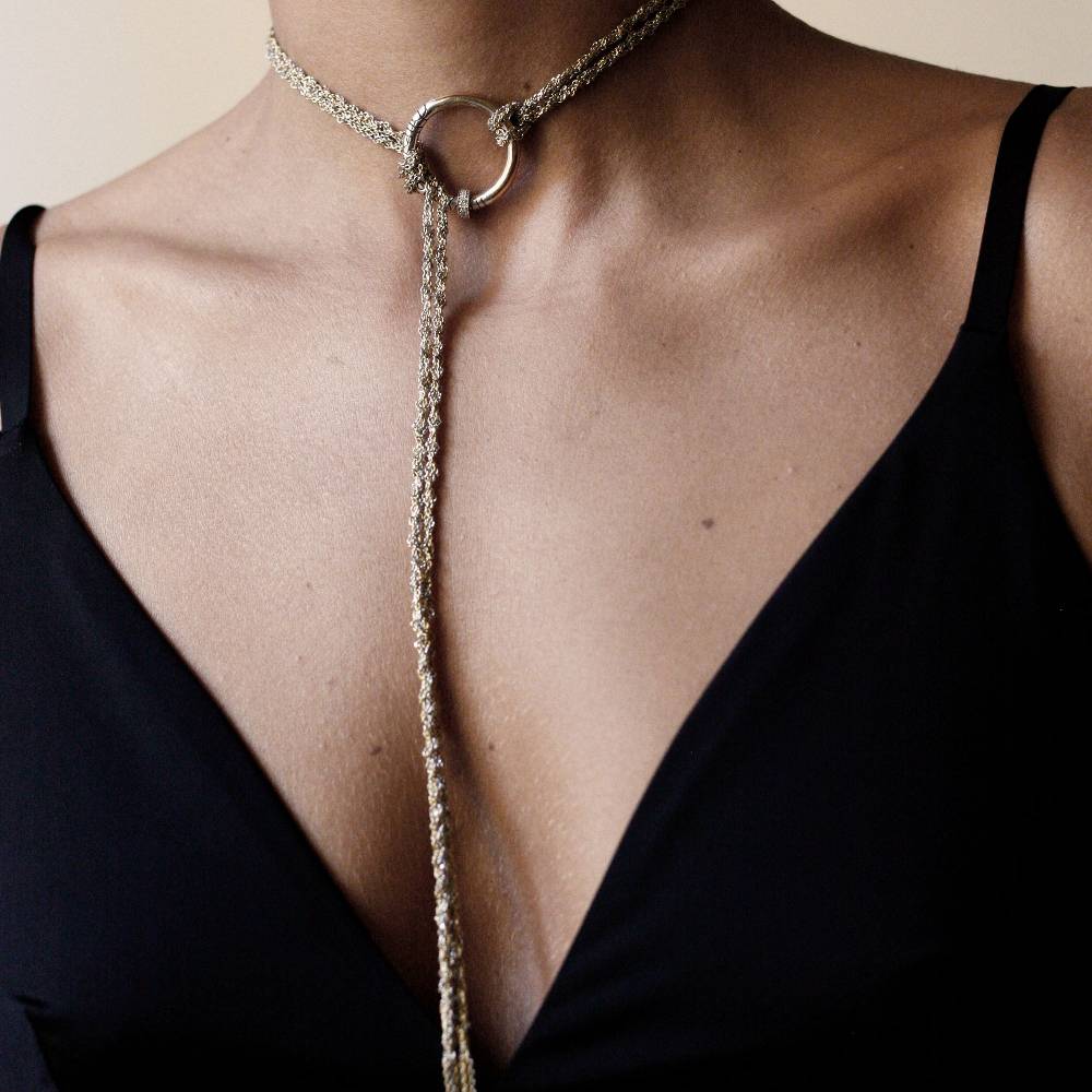 Paola Grande Gioielli SCIARPE Cordino/choker bicolor Offerta natalizia