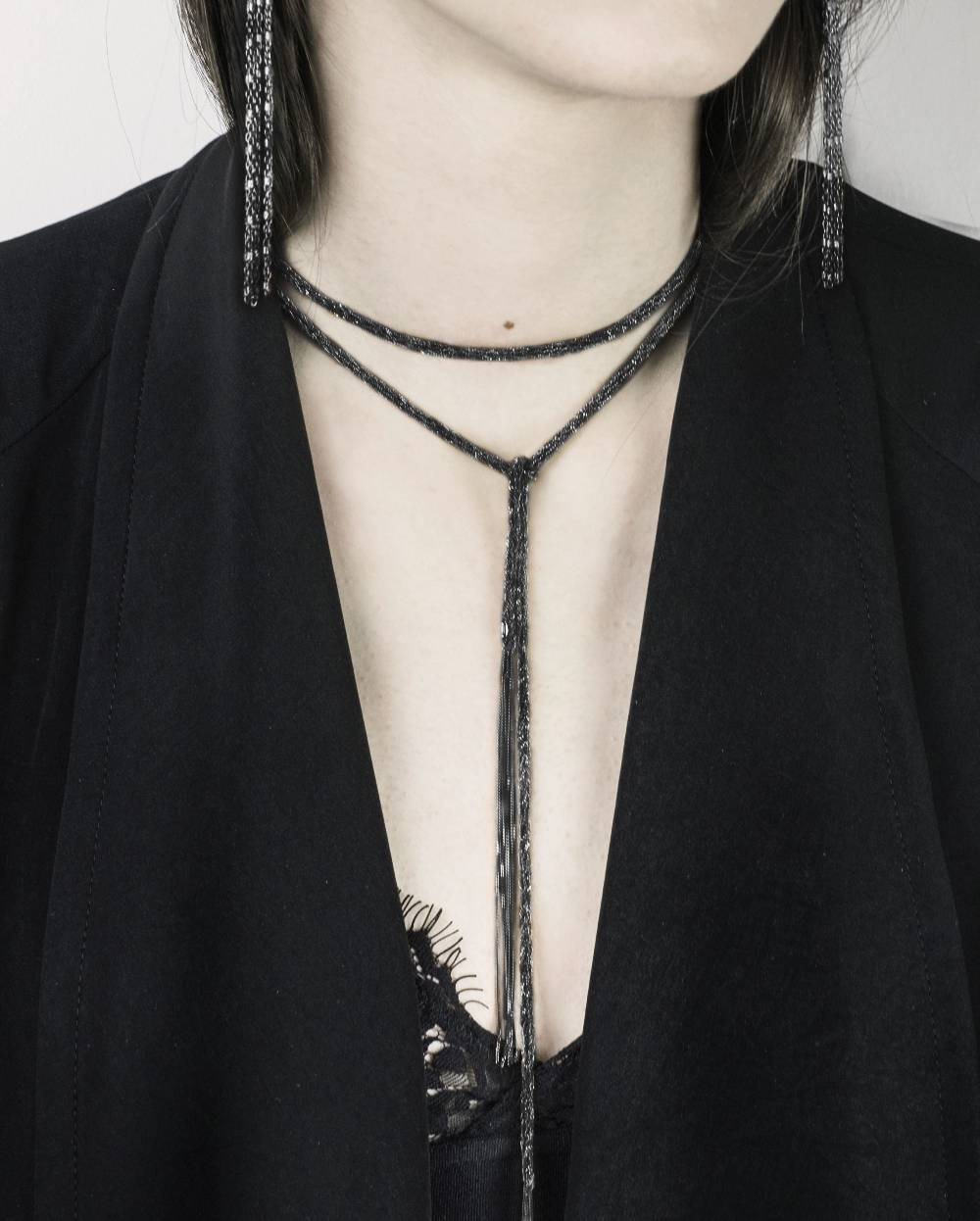 Paola Grande Gioielli SCIARPE Cordino/choker in argento rodiato Online