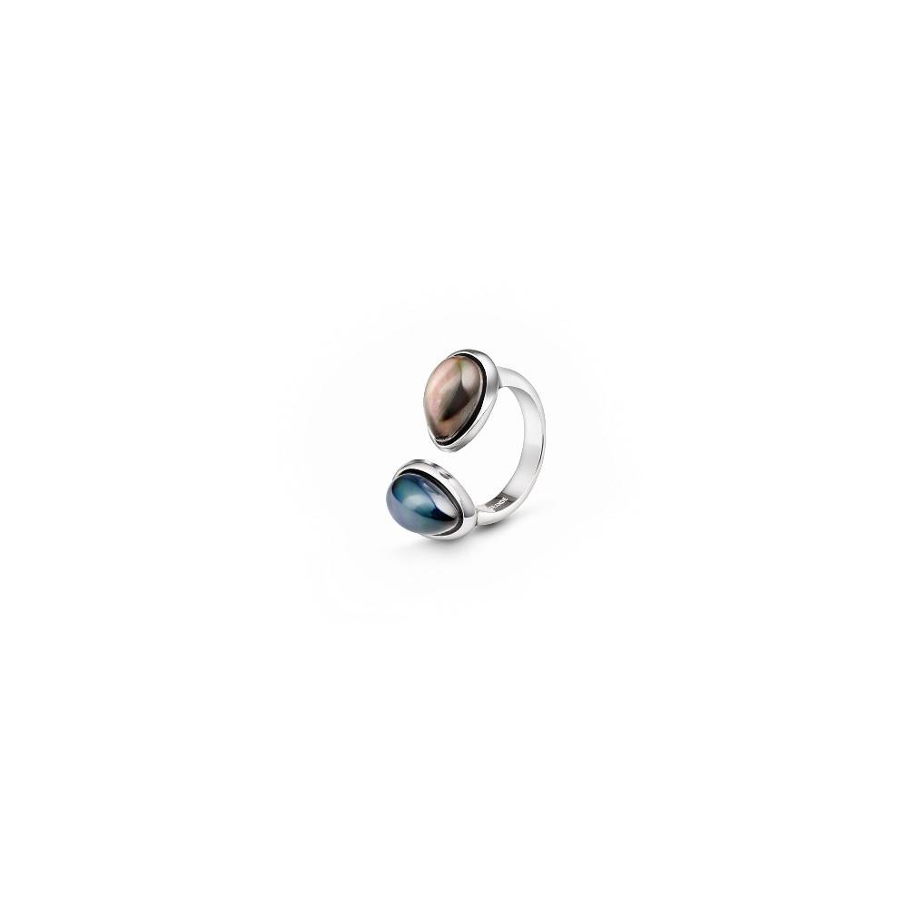 Paola Grande Gioielli AURUM Anello Goccia blu|grigio 2 elementi Negozio