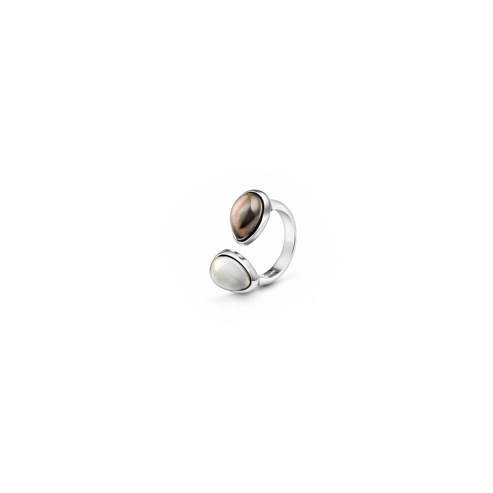 Paola Grande Gioielli AURUM Anello goccia bianco|grigio 2 elementi Saldi Di Fabbrica