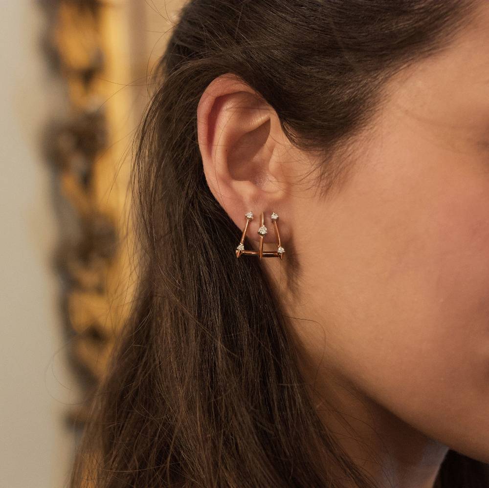 Paola Grande Gioielli BALANCE Orecchini 'Balance' 3 elementi oro rosa Soddisfazione Garantita