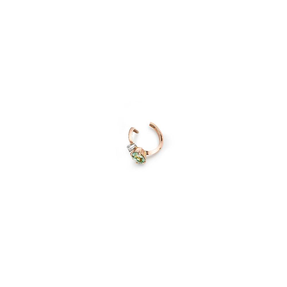 Paola Grande Gioielli BALANCE Ear cuff 'Balance' oro rosa con tormalina verde chiaro Qualità Garantita