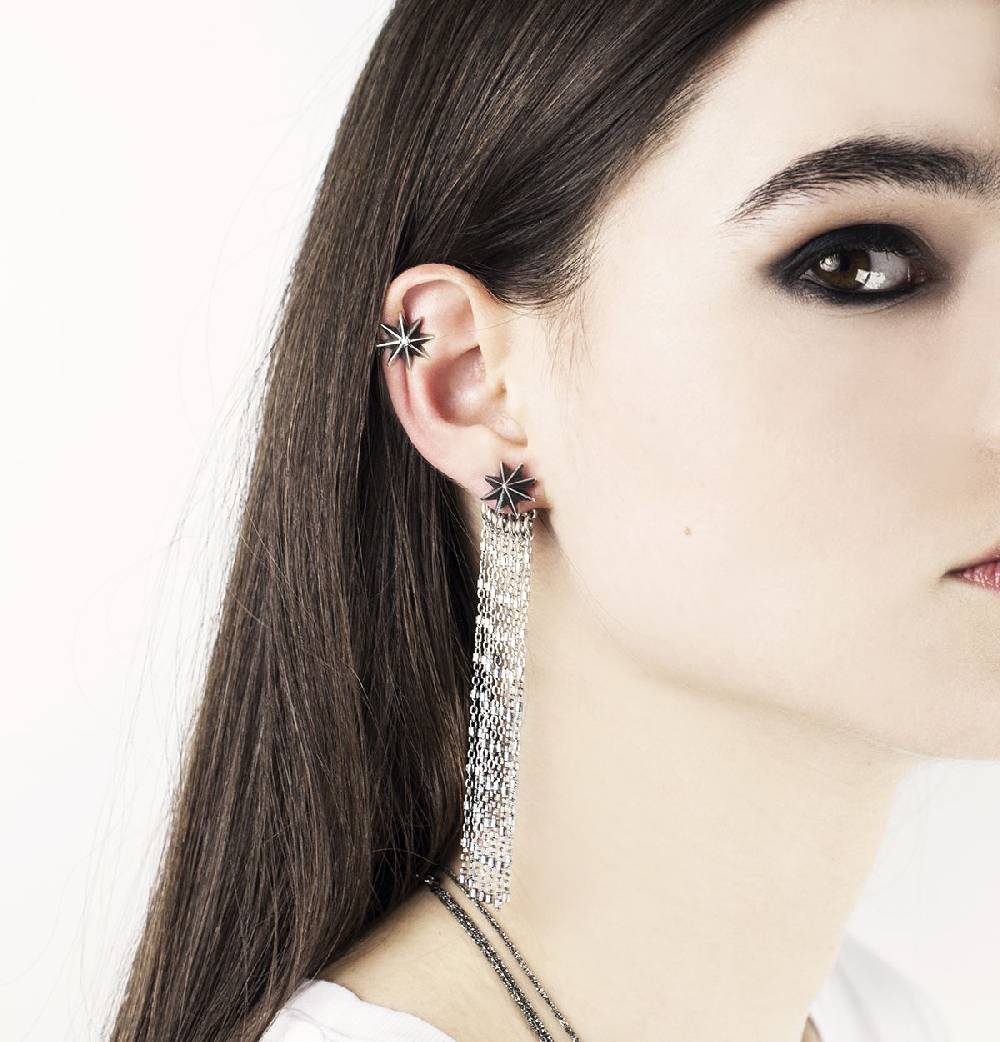 Paola Grande Gioielli STELLA DEI VENTI Orecchini 'Stella dei venti' argento In Vendita