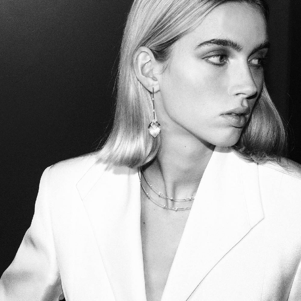 Paola Grande Gioielli AMI 'Amo' in oro bianco e cristallo di rocca Outlet
