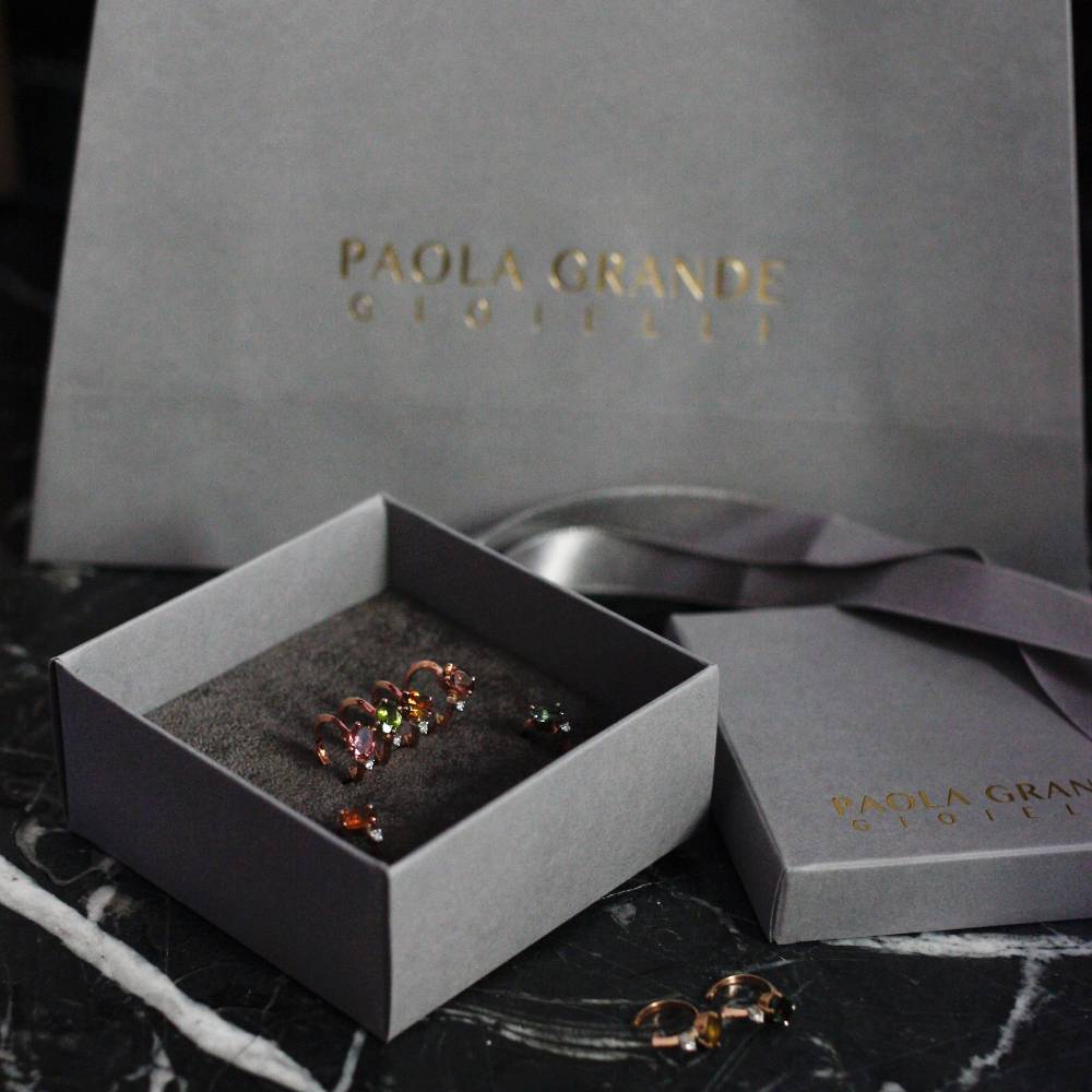 Paola Grande Gioielli BALANCE Set di quattro cerchietti 'Balance' con tormaline Presa