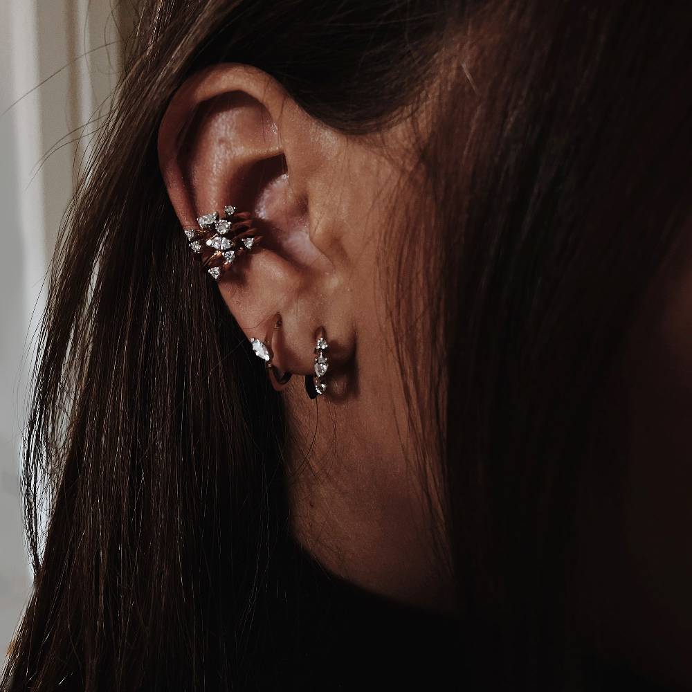 Paola Grande Gioielli BALANCE Ear cuff 'Balance' in oro rosa con diamanti taglio brillante Vendite Flash