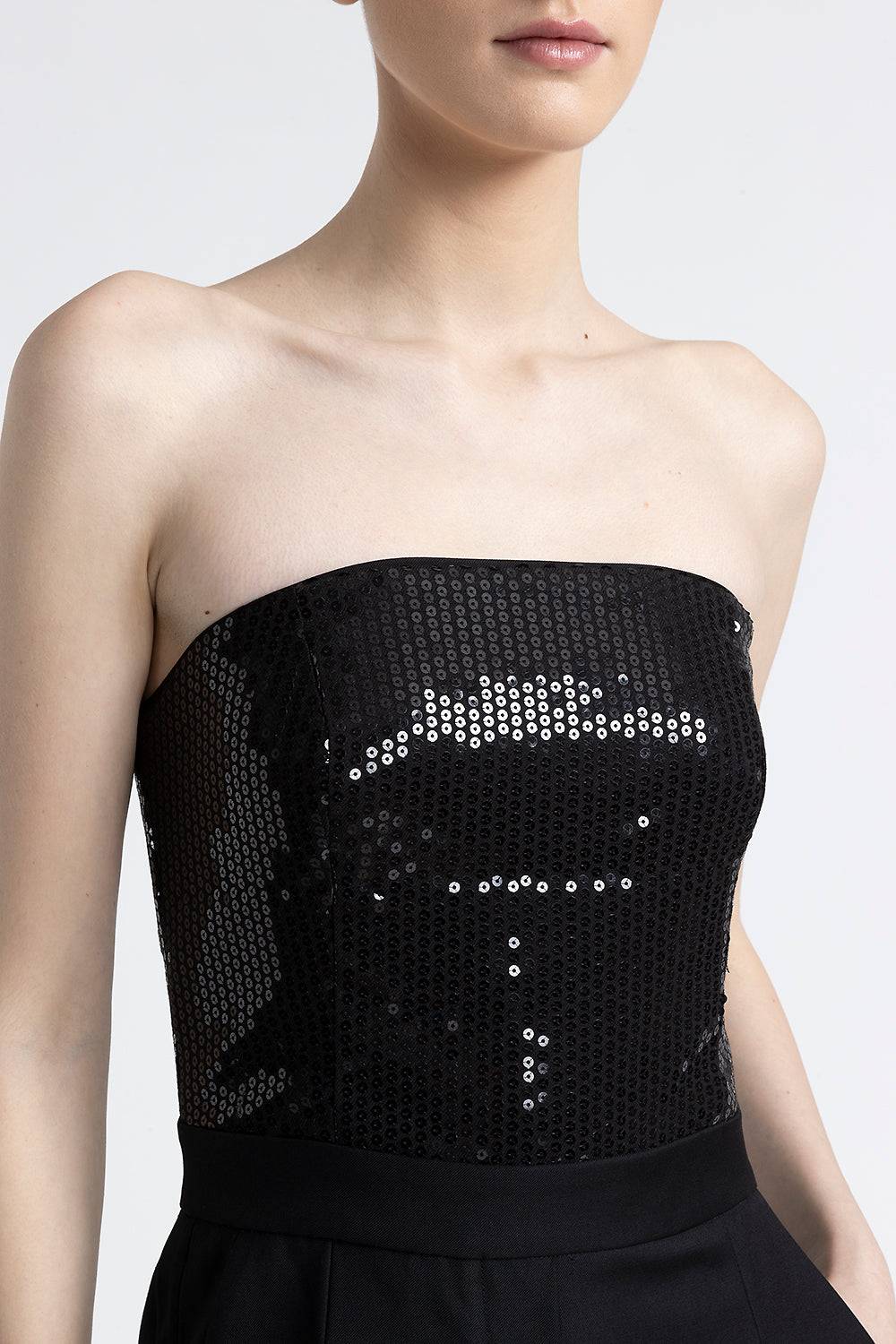 ﻿Peserico Tuta senza maniche in twill con paillettes 2025