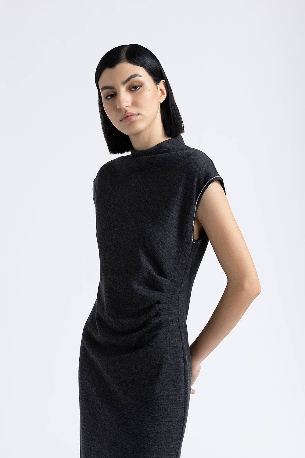 Peserico Abito in jersey fluido di lana cotone Promozione
