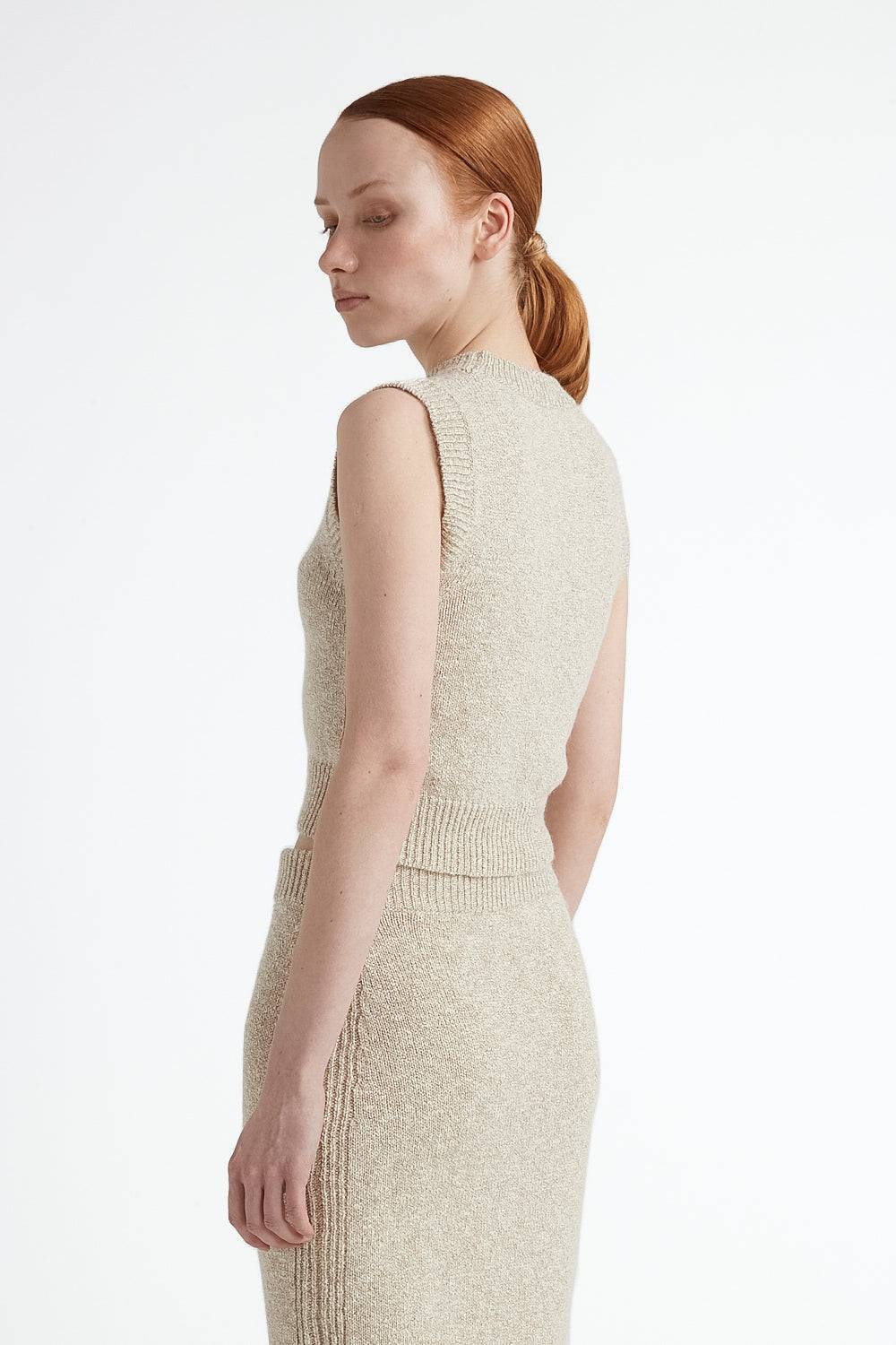 Peserico Top tricot in cotone e lana dalpaca con lurex Shopping Online