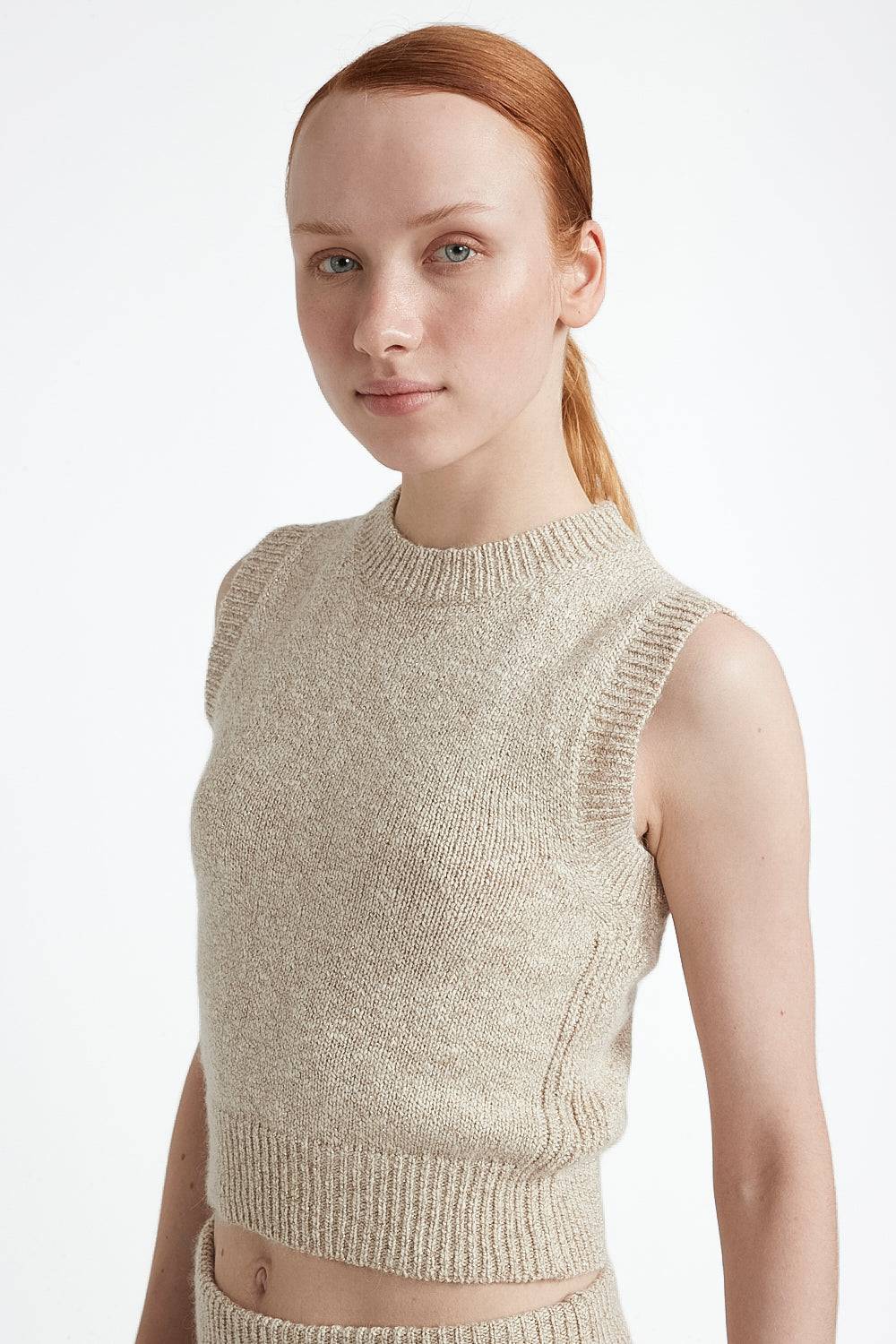 Peserico Top tricot in cotone e lana dalpaca con lurex Shopping Online
