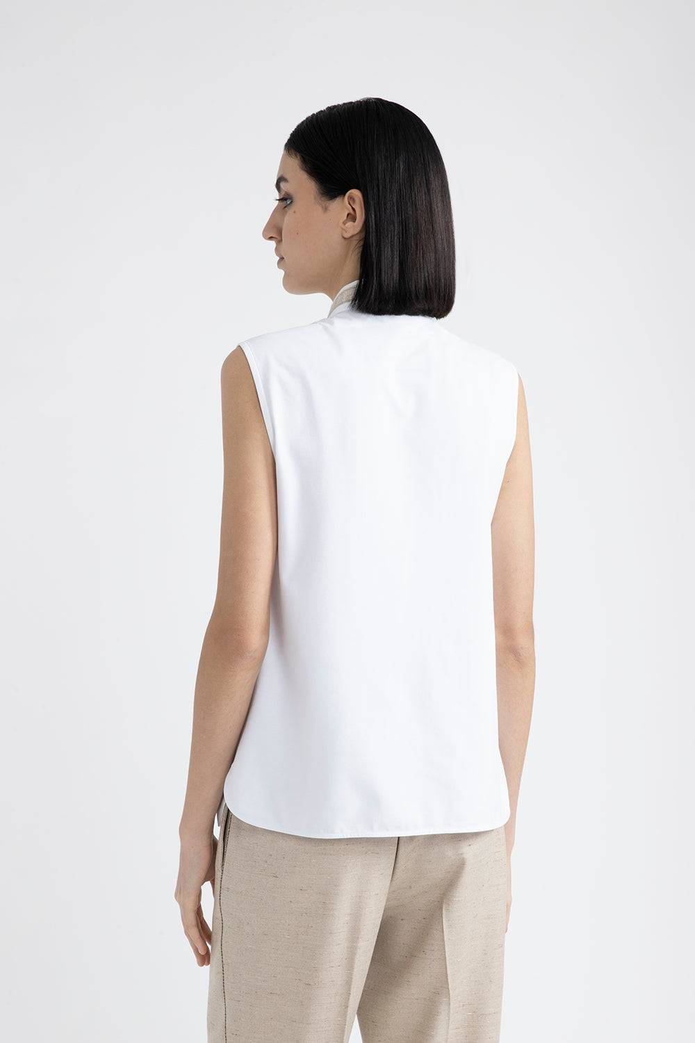 Peserico Top in popeline e jersey di cotone stretch con Punto Luce Convenienza