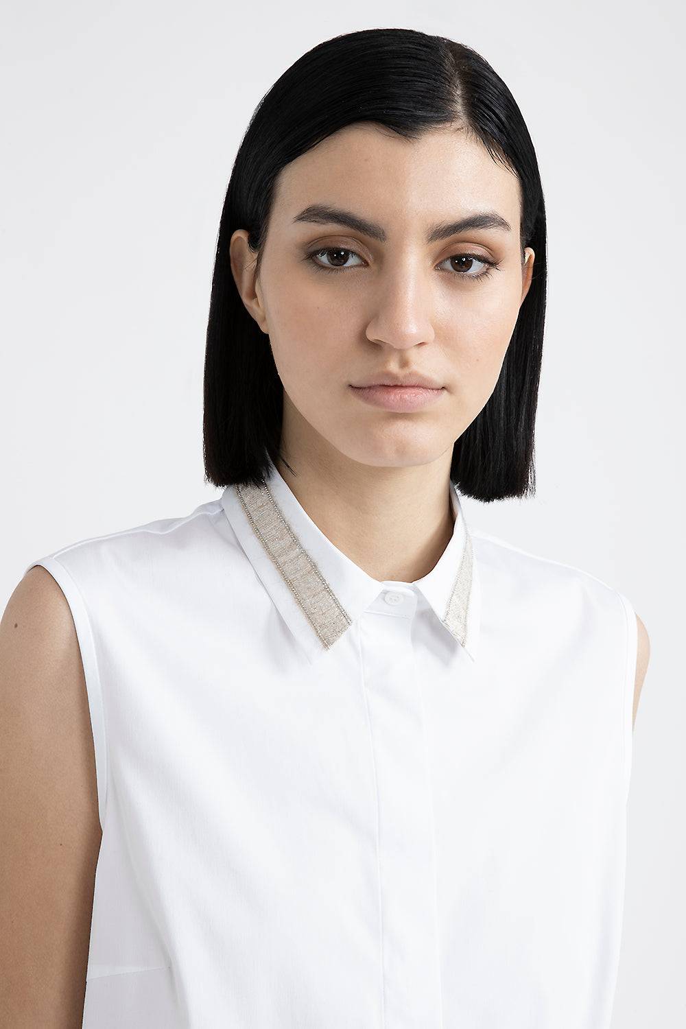 Peserico Top in popeline e jersey di cotone stretch con Punto Luce Convenienza