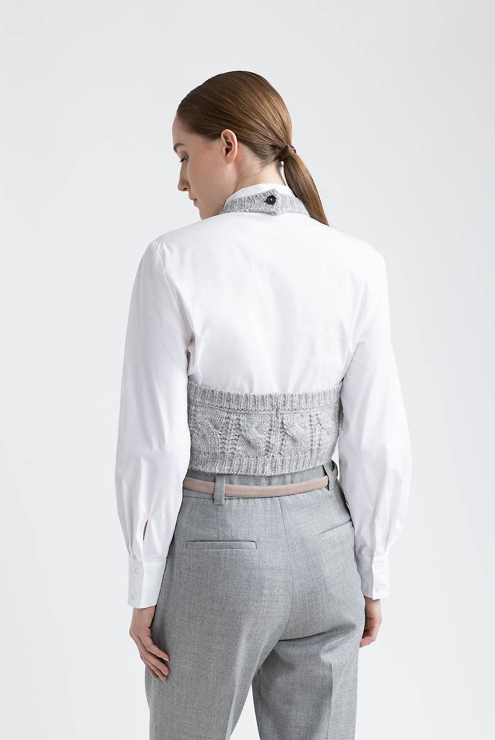 Peserico Top tricot in filato di lana, seta, cashmere e alpaca In Vendita