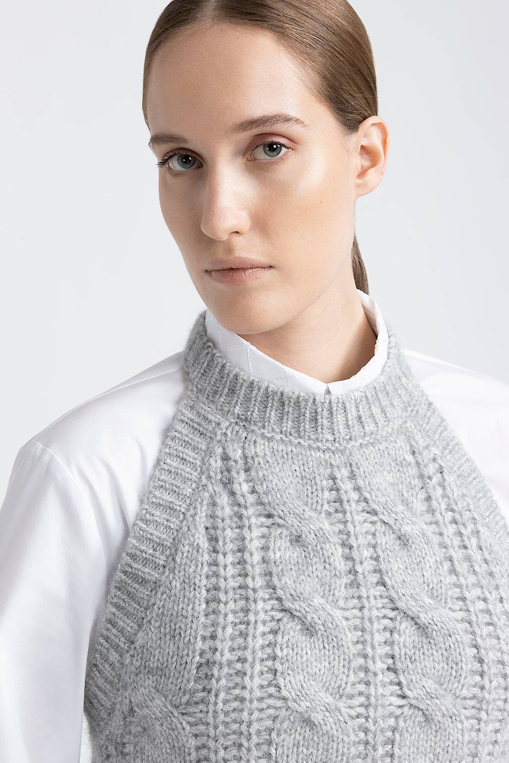 Peserico Top tricot in filato di lana, seta, cashmere e alpaca In Vendita
