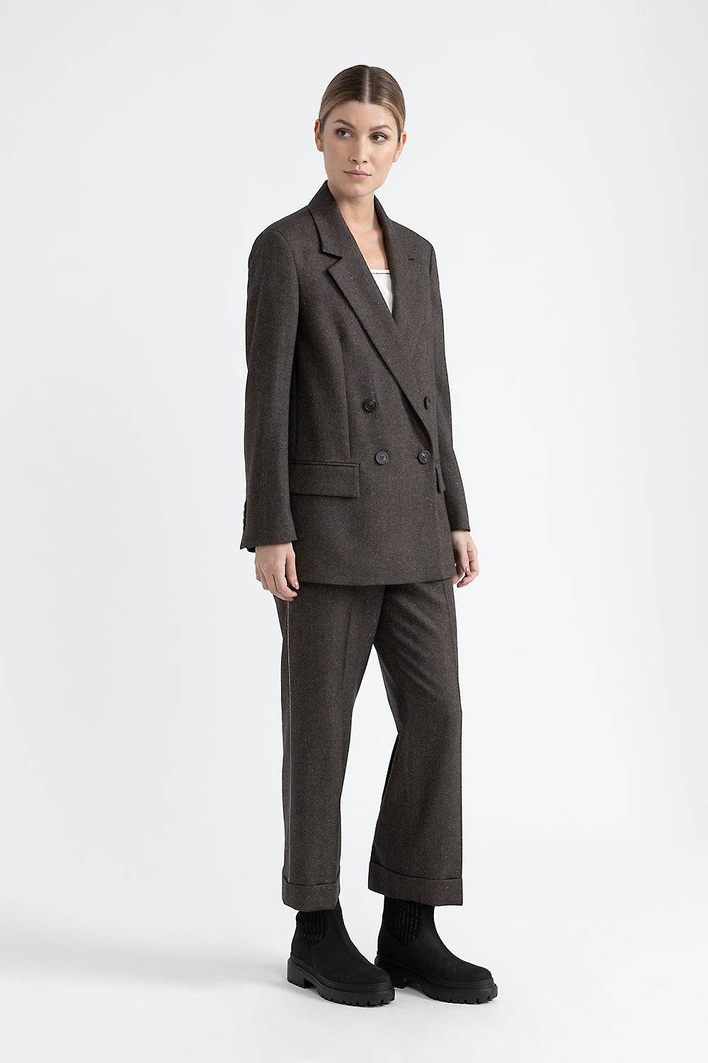 Peserico Blazer doppiopetto in lana, cashmere e seta Vendita Calda
