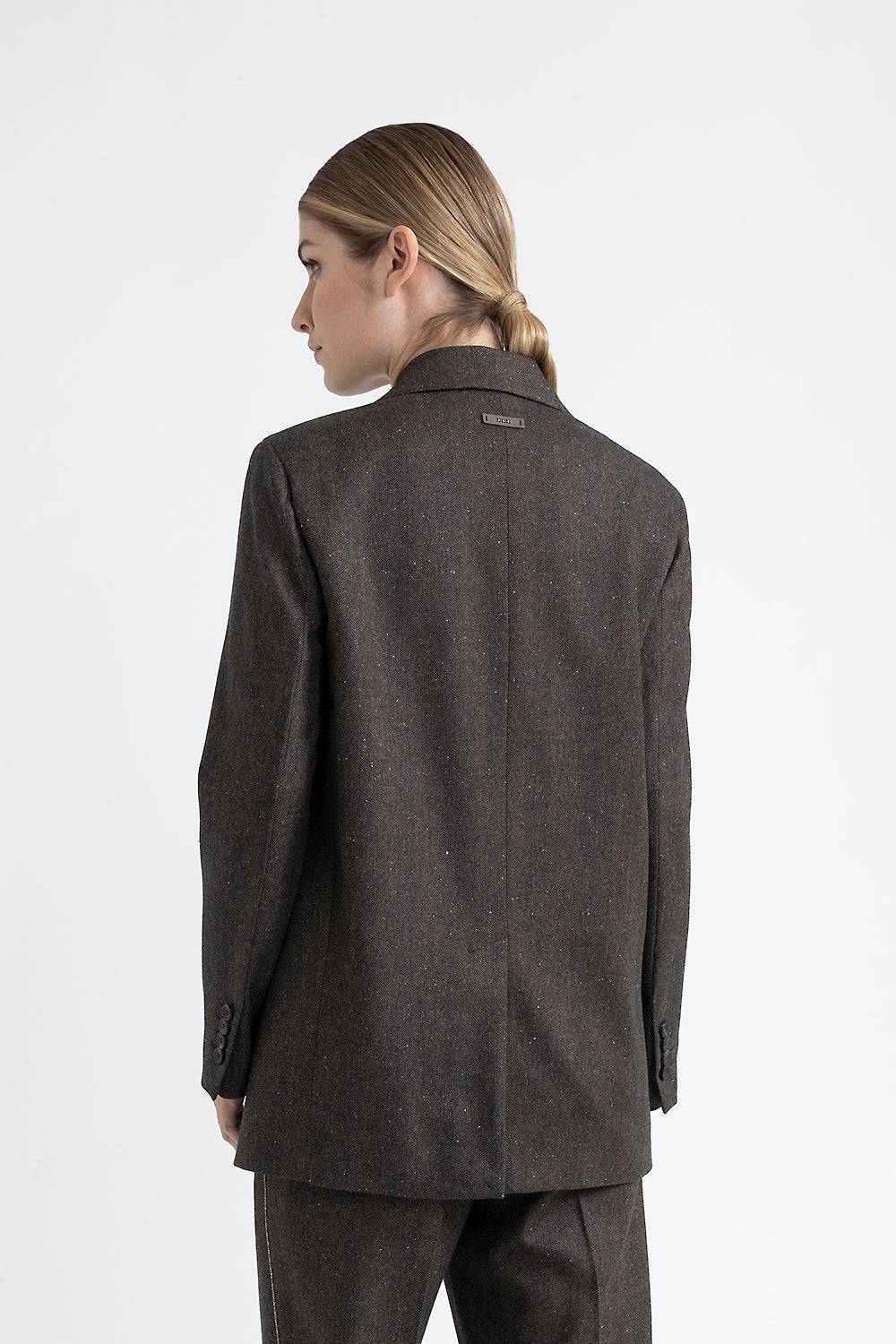 Peserico Blazer doppiopetto in lana, cashmere e seta Vendita Calda