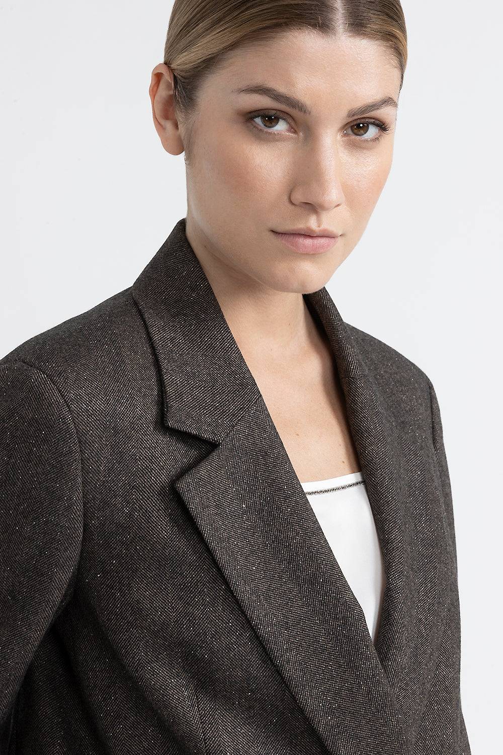 Peserico Blazer doppiopetto in lana, cashmere e seta Vendita Calda