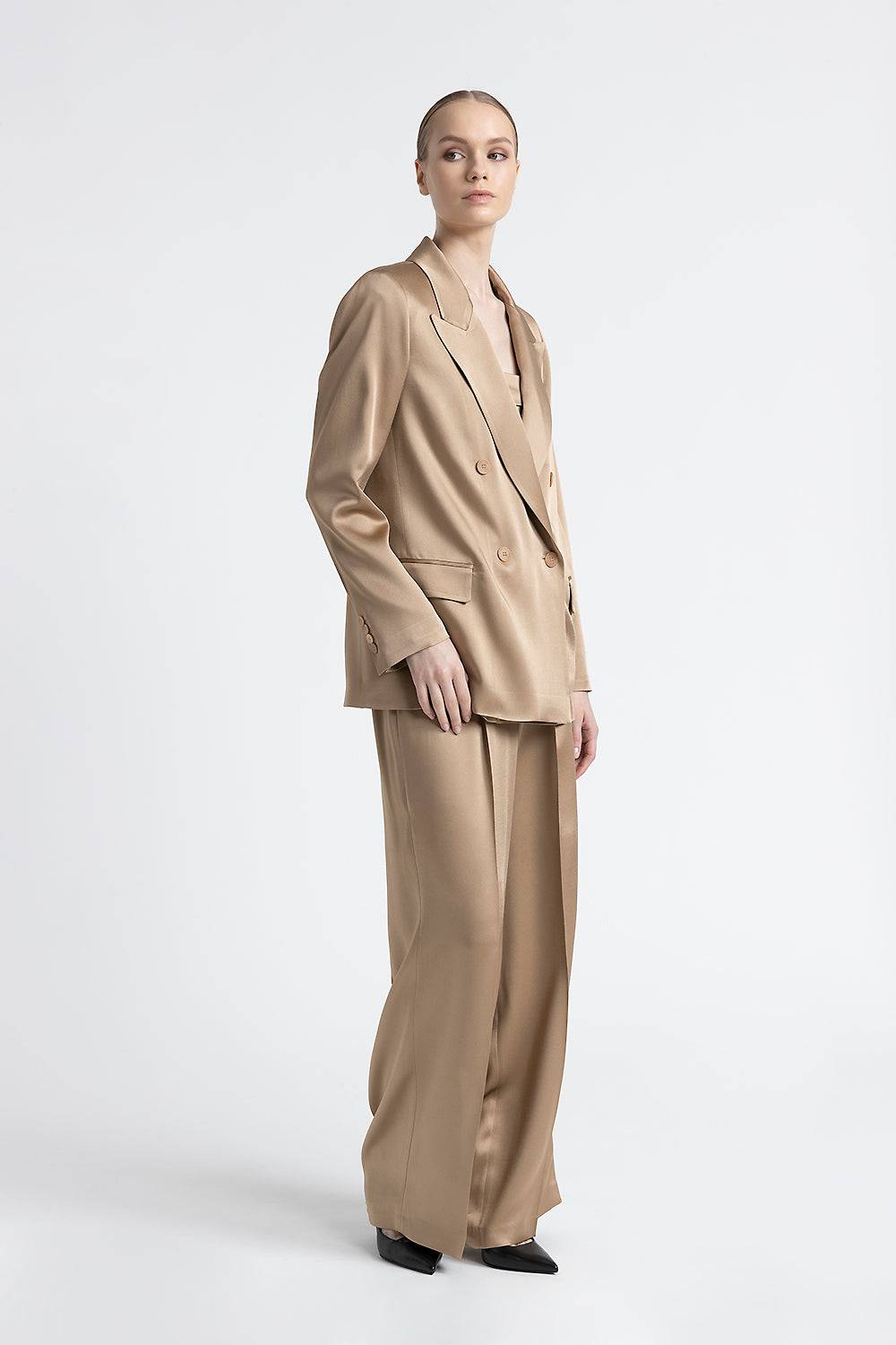Peserico Blazer doppiopetto in cady enver satin Vendita Economica
