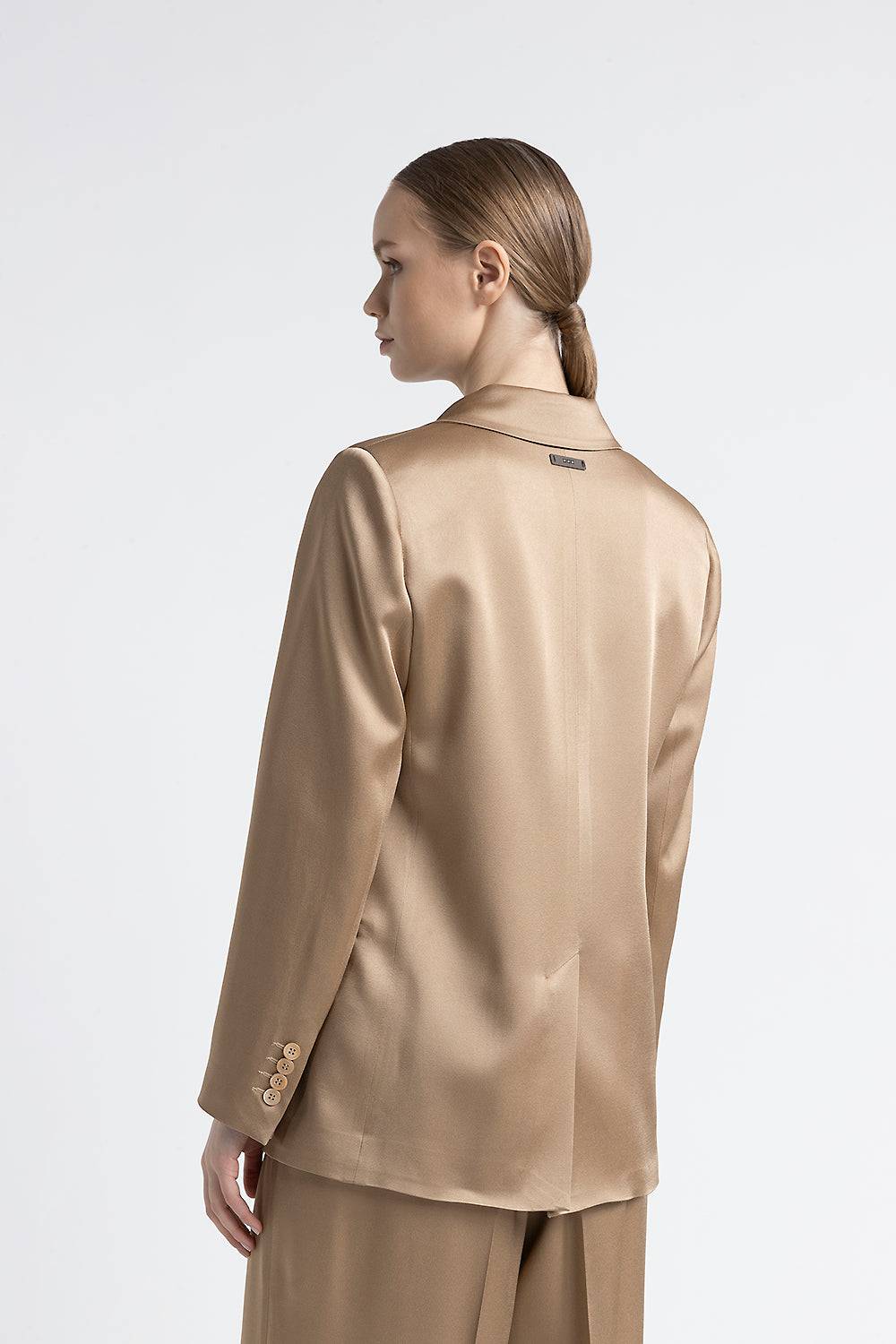 Peserico Blazer doppiopetto in cady enver satin Vendita Economica