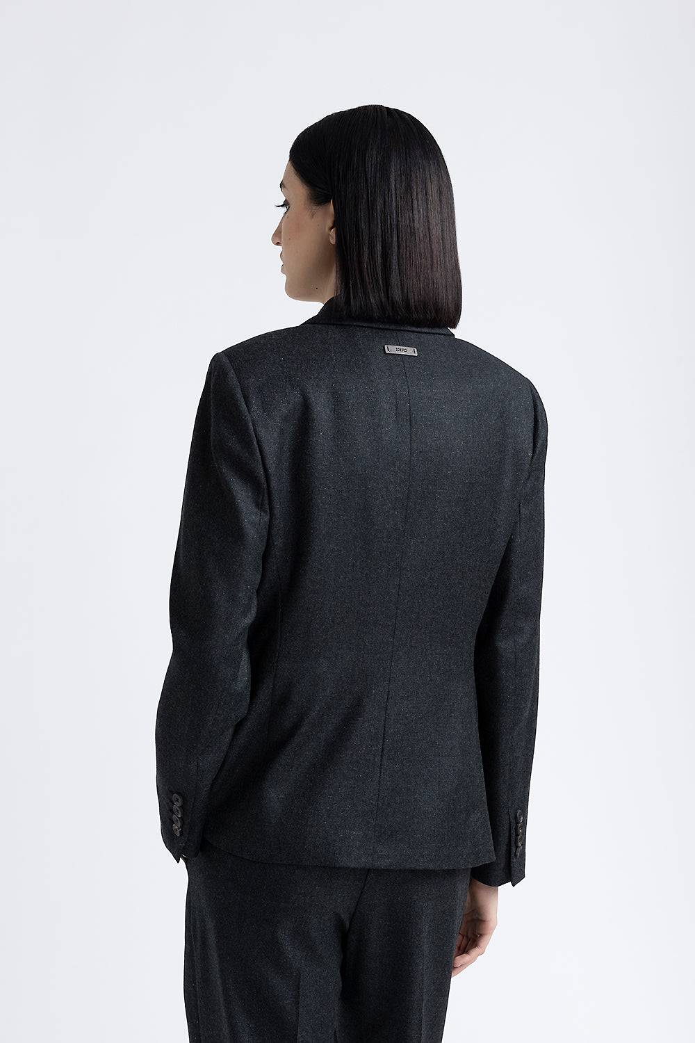 Peserico Blazer doppiopetto in flanella di lana lurex Saldi Di Fabbrica