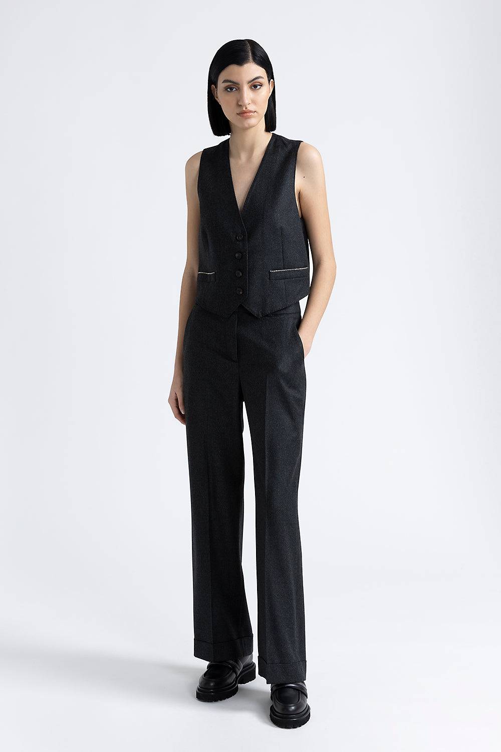 Peserico Gilet di flanella in lana lurex con Punto Luce I Più Venduti