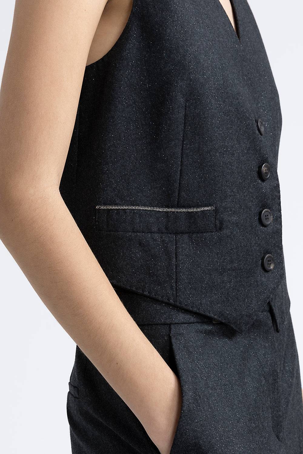 Peserico Gilet di flanella in lana lurex con Punto Luce I Più Venduti