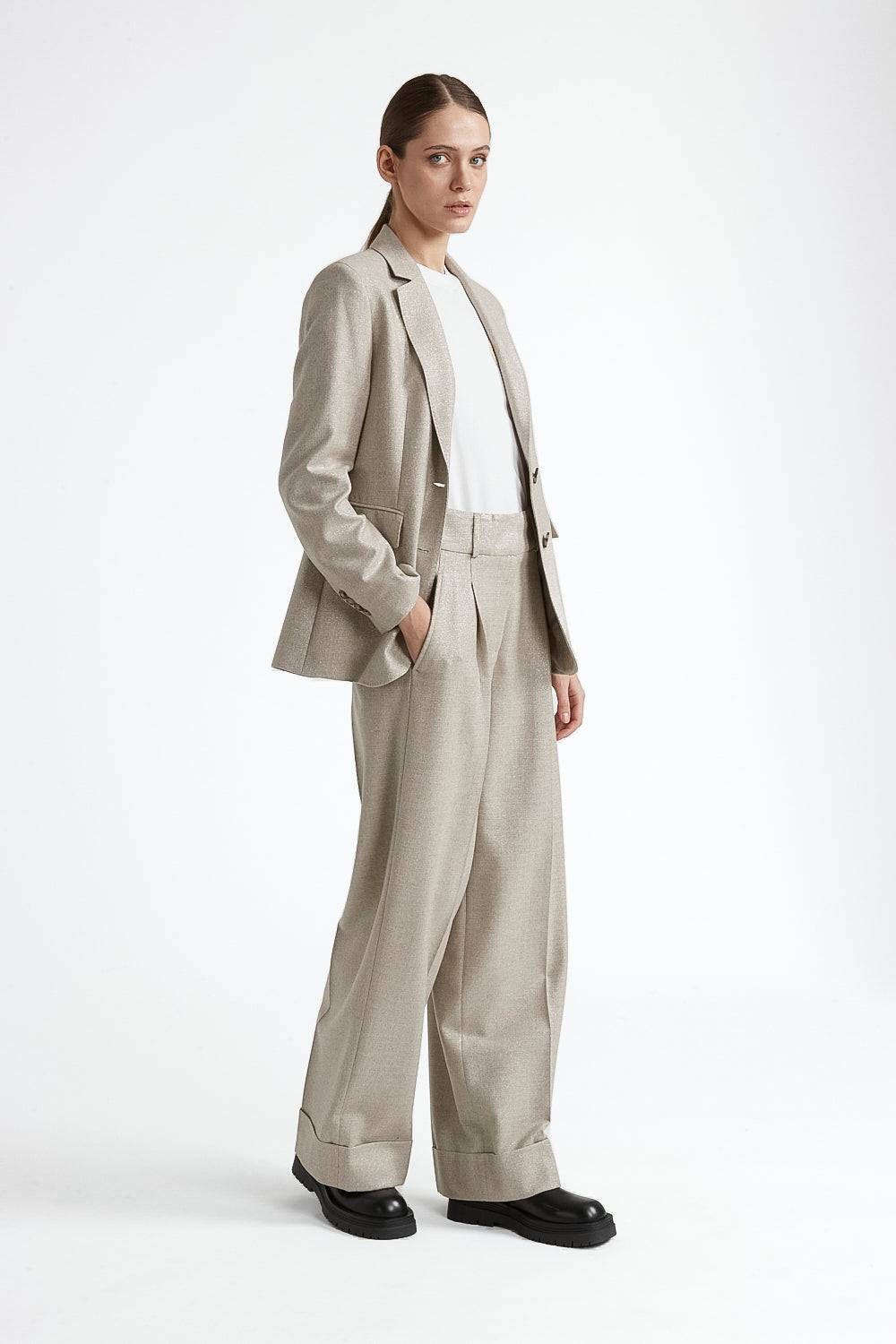 Peserico Blazer monopetto in lana stretch con lurex Negozio