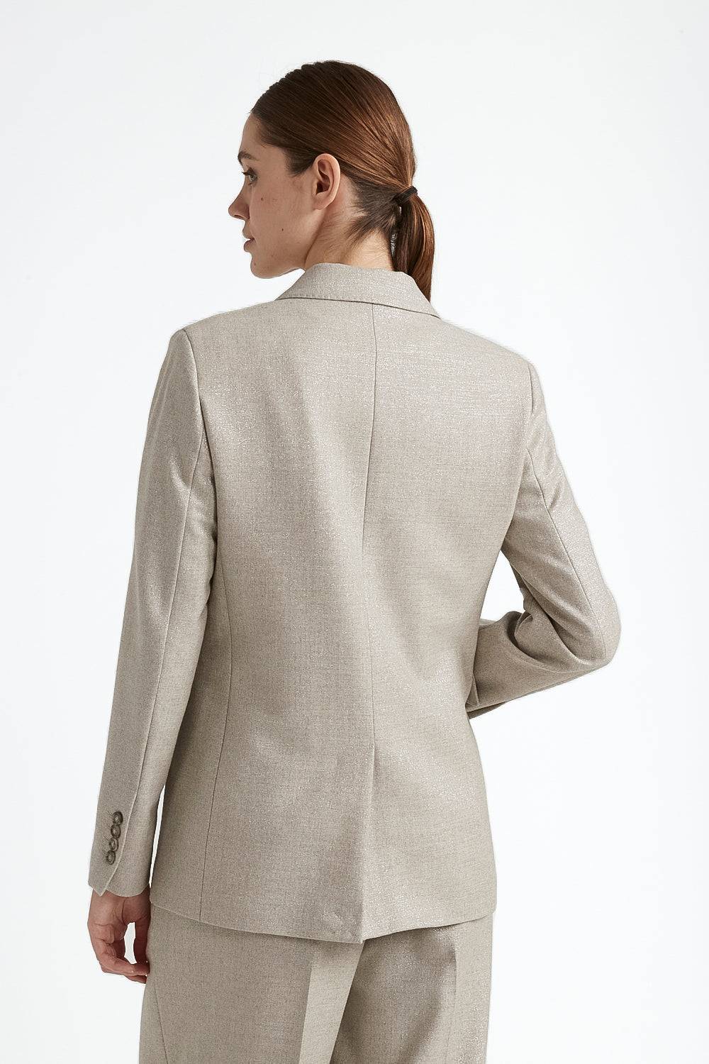 Peserico Blazer monopetto in lana stretch con lurex Negozio