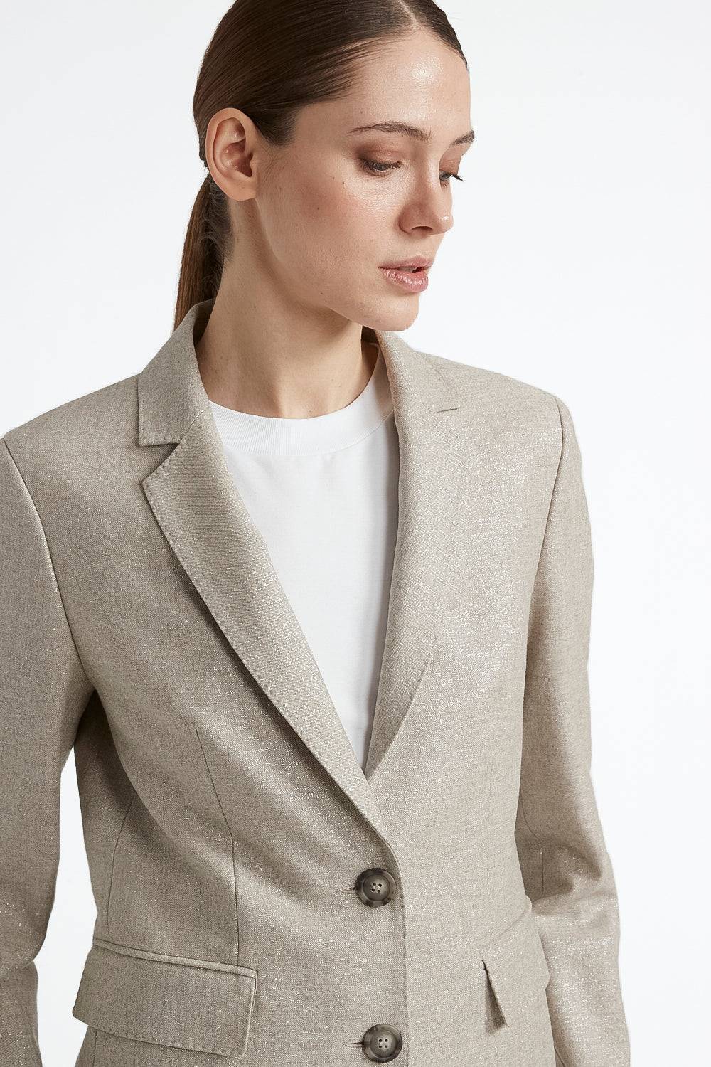 Peserico Blazer monopetto in lana stretch con lurex Negozio