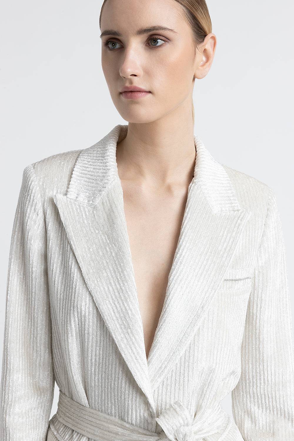 Peserico Blazer monopetto in velluto fluido a coste Vendite stagionali