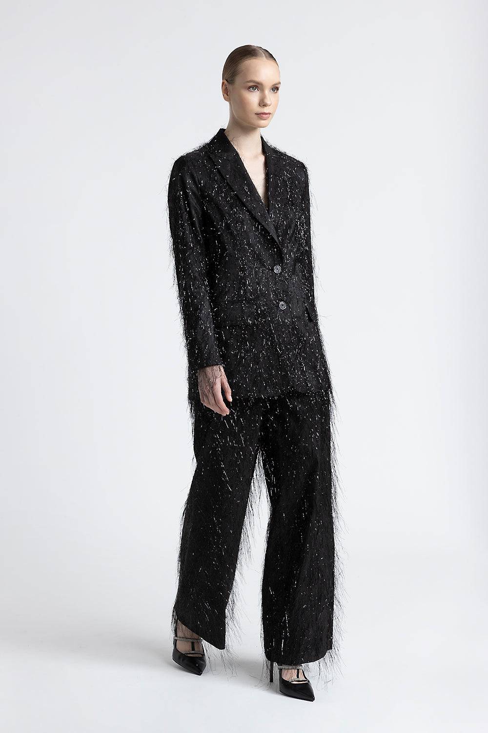 Peserico Blazer monopetto in misto viscosa con lurex Italy