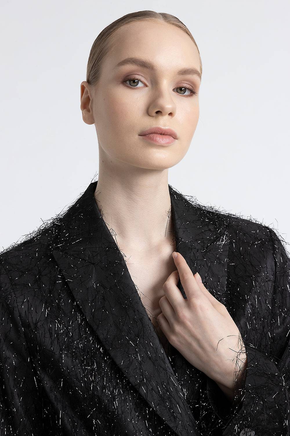 Peserico Blazer monopetto in misto viscosa con lurex Italy