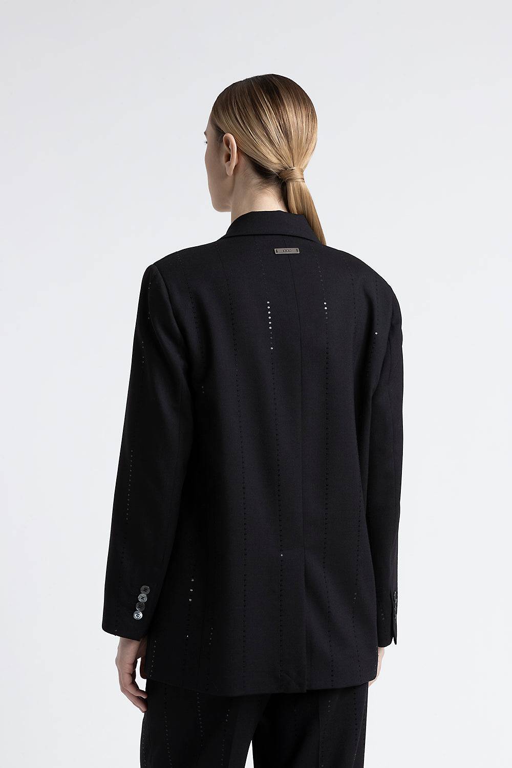 Peserico Blazer doppiopetto in lana tecnica con micropaillettes Italia