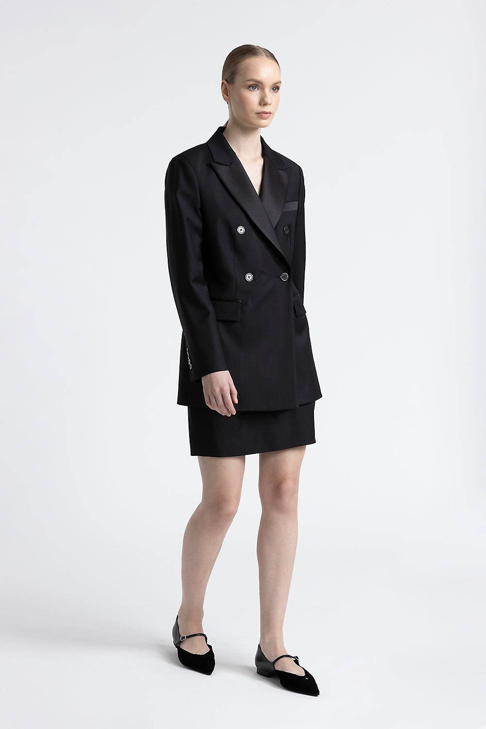 Peserico Blazer doppiopetto in twill di pura lana 2025
