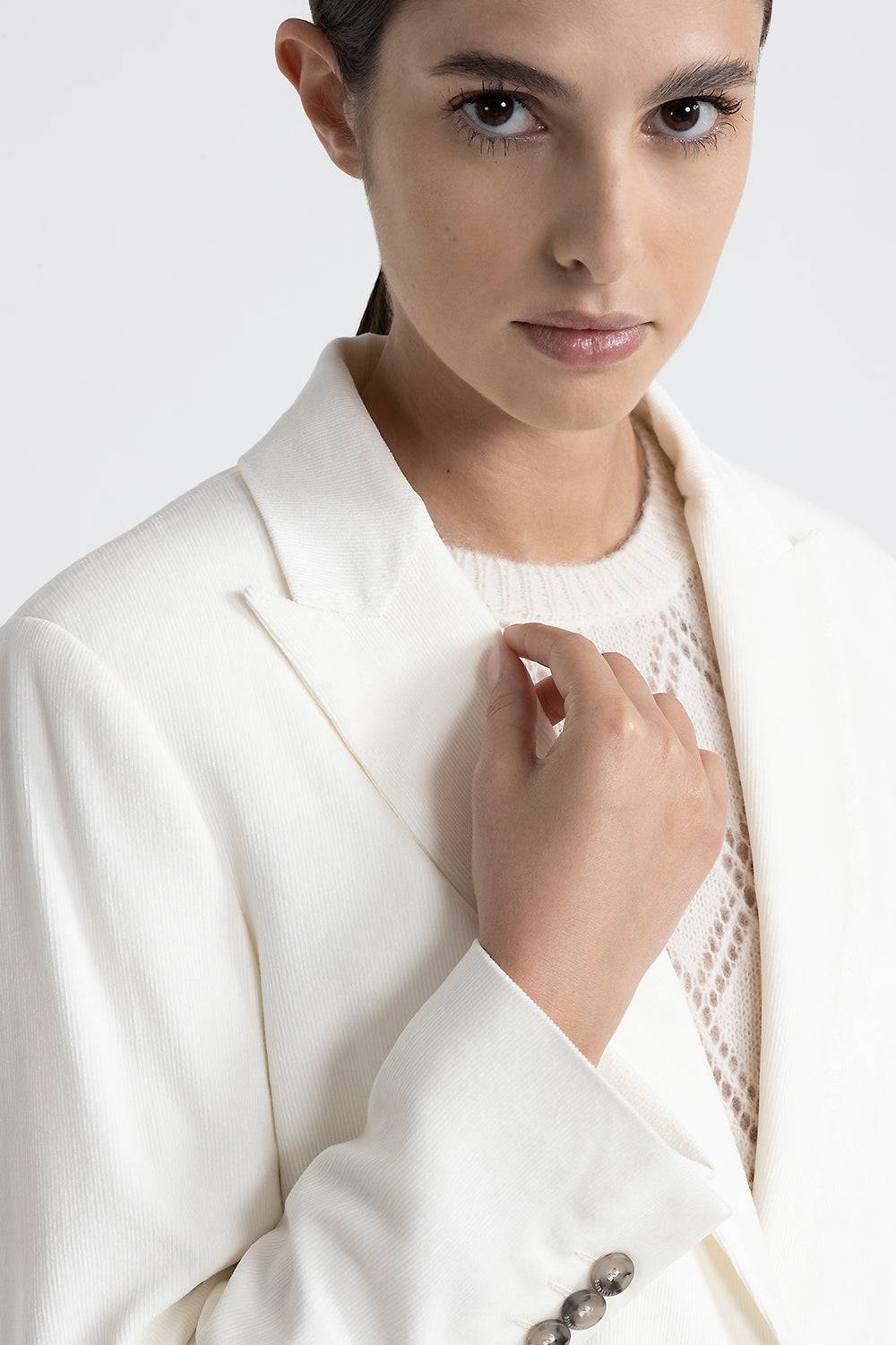 Peserico Blazer monopetto in velluto In Linea